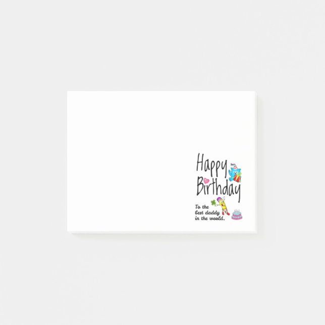 Post-it® Joyeux anniversaire au meilleur papa du monde (Devant)