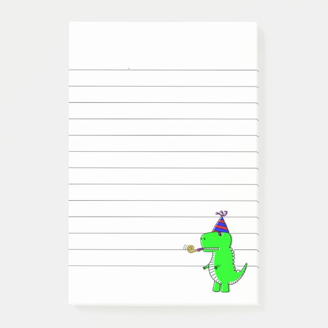 Post-it® Joyeux Anniversaire Dinosaure Aligné Mignon (Devant)