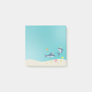 Post-it® Joyeux anniversaire grand requin blanc dessin