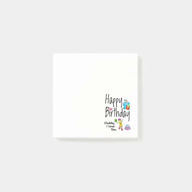 Post-it® Joyeux anniversaire. Papa, je t'aime. (Devant)