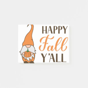 Post-it® Joyeux automne Y’all. Le gnome d'automne tenant 