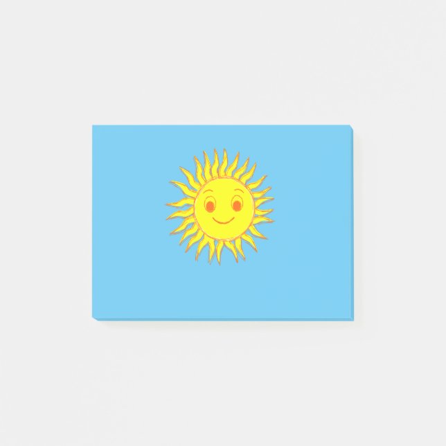 Post-it® Joyeux dessin de face de soleil (Devant)