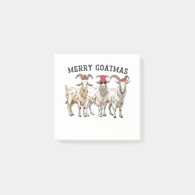 Post-it® Joyeux Goatmas Animal Chèvre Amour Joyeux Noël (Devant)
