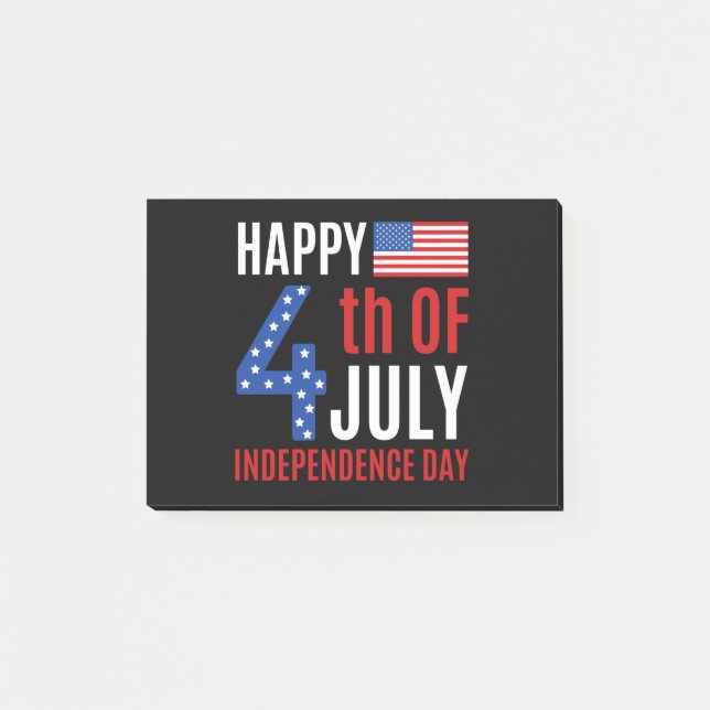 Post-it® Joyeux Jour de l'Indépendance 4 juillet (Devant)