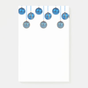 Post-it® Joyeux Noël Baubles Bleu Or Ornements Postit