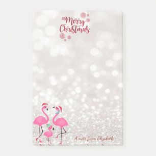 Post-it® Joyeux Noël, Bokeh, Flamants roses roses Sant Casq