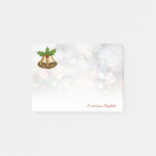 Post-it® Joyeux Noël,Cloche de Noël,Fond Bokeh-Personnalisé