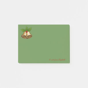 Post-it® Joyeux Noël,Cloche de Noël,Vert-Personnalisé
