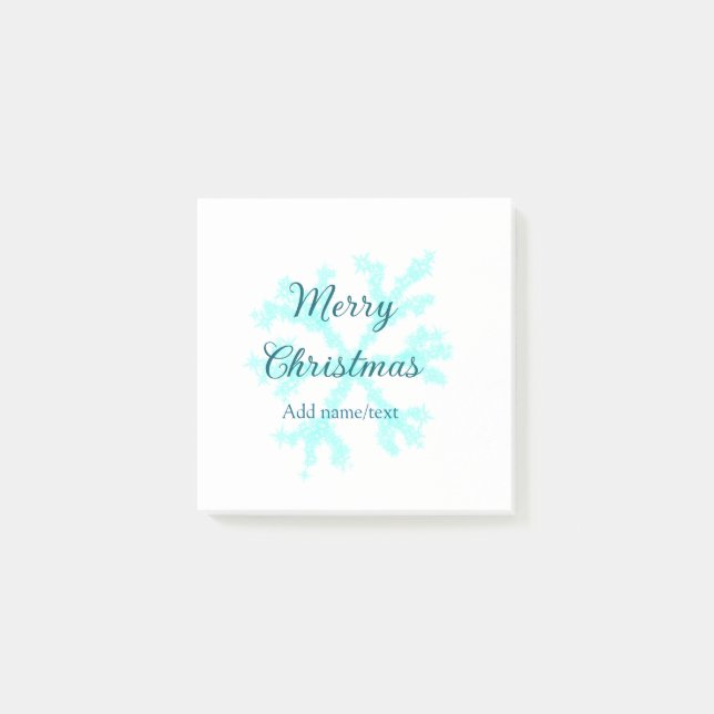 Post-it® Joyeux Noël flocons de neige bleus paillettes scin (Devant)