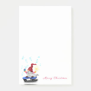 Post-it® Joyeux Noël - Happy Skater Gnome avec cadeaux