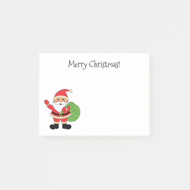 Post-it® Joyeux Noël le père noël 4 x 3 (Devant)