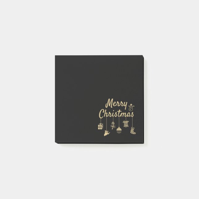 Post-it® Joyeux Noël Ornements or (Devant)