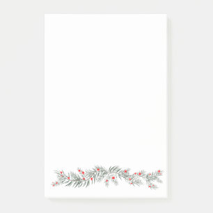 Post-it® Joyeux Noël salutations mistletoe et couronne de 