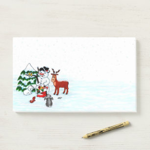 Post-it® Joyeux Noël ! Snowman avec amis