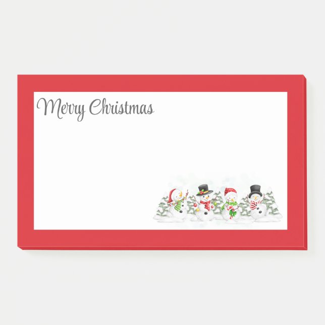 Post-it® Joyeux Noël Snowmen Post-it Notes (Devant)