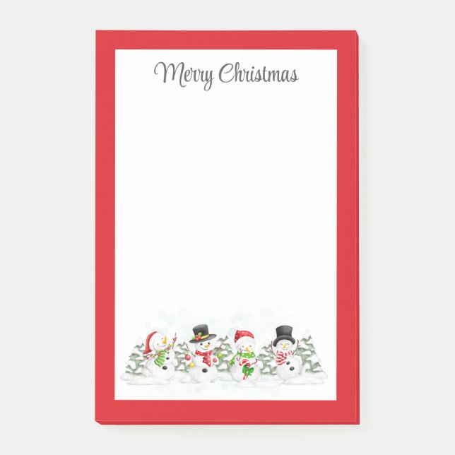 Post-it® Joyeux Noël Snowmen Post-it Notes (Devant)