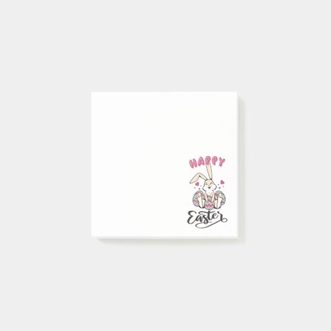 Post-it® Joyeux Pâques du charmant lapin de Pâques (Devant)