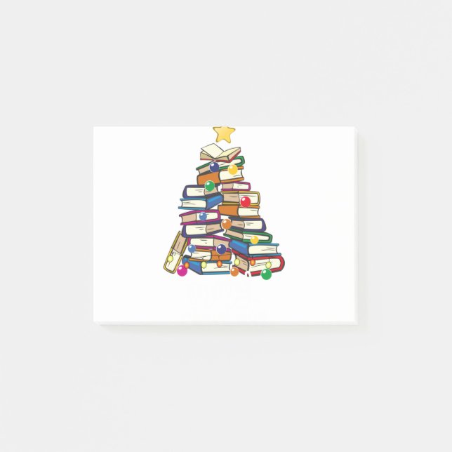 Post-it® Joyeux professeurs d'arbres de Noël aiment lire le (Devant)