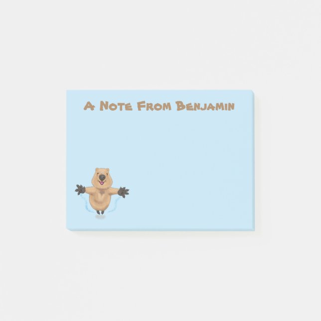 Post-it® Joyeux sauter quokka dessin animé (Devant)