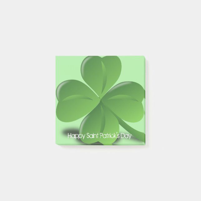 Post-it® Joyeux Shamrock vert de la fête de Saint-Patrick (Devant)