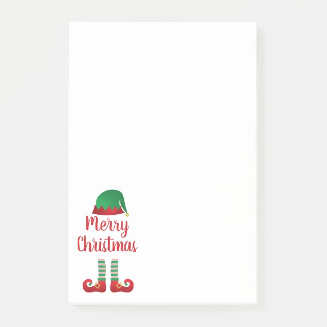 Post-it® Joyeux vêtement Elf Noël Rouge Vert (Devant)
