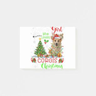 Post-it® Just A Girl Who Loves Corgis And Christmas Santa R