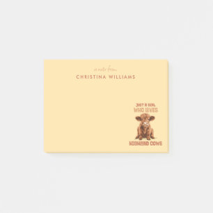 Post-it® Juste une fille qui aime les vaches Highland