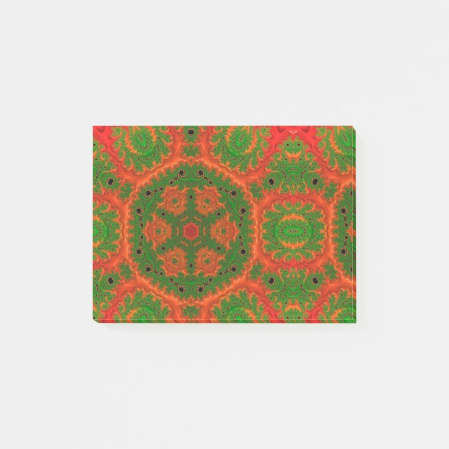 Post-it® Kaleidoscope orange et vert Notes (Devant)