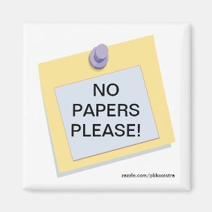 Post-It keine Papiere gefallen Magneten Magnet