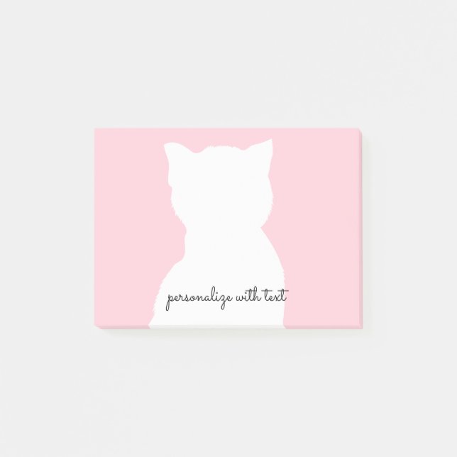 Post-it® Kitty blanc rose (Devant)