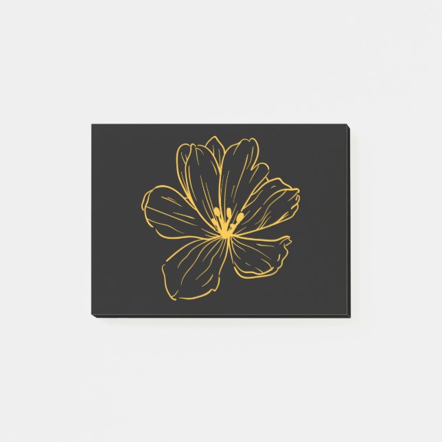 Post-it® Kleine gelbe Blume - Kook Art Post-it Klebezettel (Vorderseite)