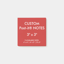 Post-it® La coutume a personnalisé 3" blanc carré de notes