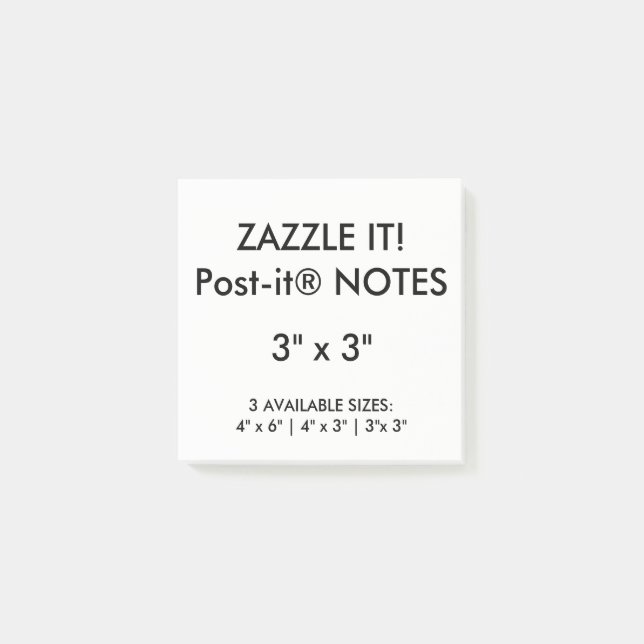 Post-it® La coutume a personnalisé 3" blanc carré de notes (Devant)