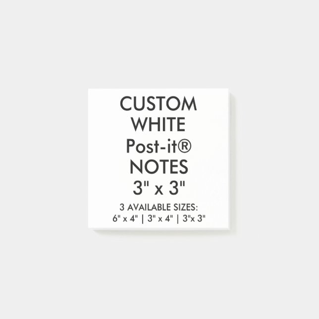 Post-it® La coutume a personnalisé grand 3" les notes (Devant)