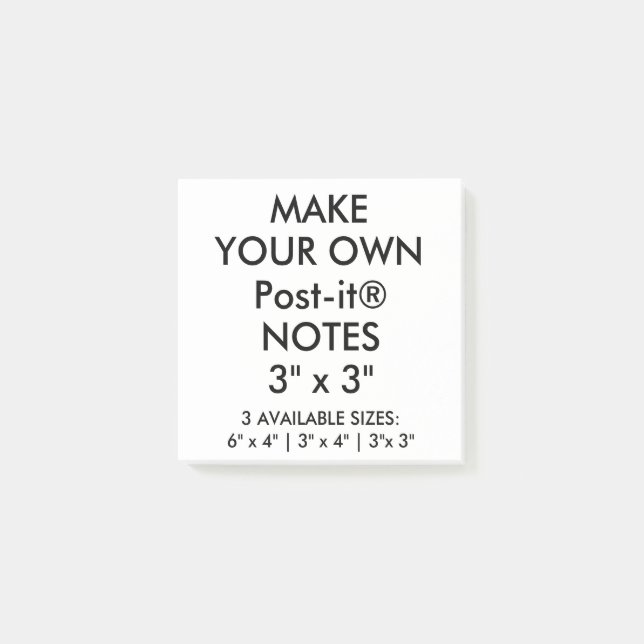 Post-it® La coutume a personnalisé grand 3" les notes (Devant)