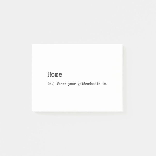 Post-it® La maison est où votre Goldendoodle est (Devant)