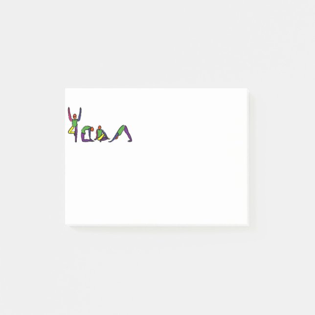 Post-it® La peinture de yoga pose l'orthographe YOGA. (Devant)