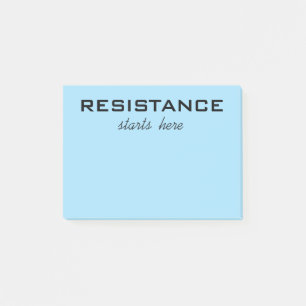 Post-it® La résistance commence ici texte noir sur bleu cla