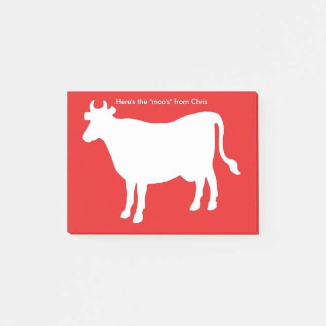 Post-it® La vache drôle "voici les MOO " (Devant)