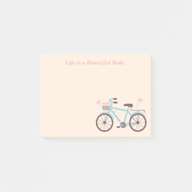 Post-it® La vie de citation de bicyclette est un beau tour (Devant)