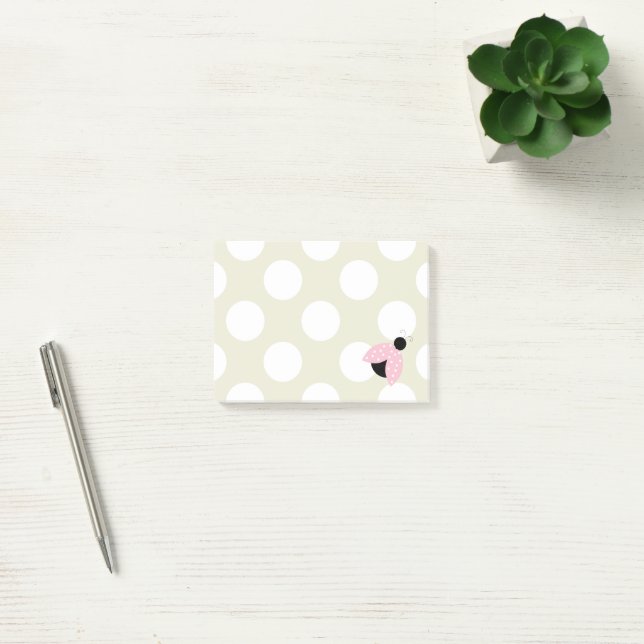 Post-it® Ladybug, coccinelle mignonne, coccinelle rose, coc (Bureau)