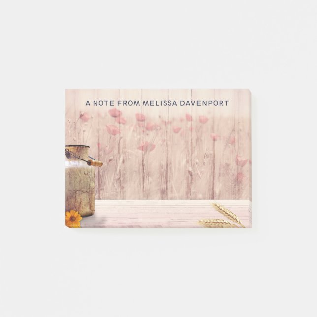 Post-it® Lait rustique peut style rustique sur bois (Devant)