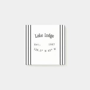 Post-it® Lake house et. Date année coordonnées personnalisé
