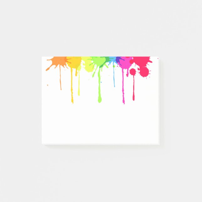 Post-it® Lala 585; Peindre Le Splatter Pose Son. (Devant)