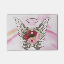 L'ange de coeur de Yin Yang s'envole l'aquarelle