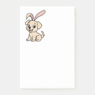 Post-it® Lapin de Pâques en dessin animé Labradoodle jaune