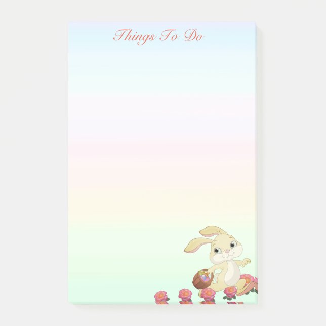 Post-it® Lapin de Pâques et fleurs sur les tons pastel (Devant)