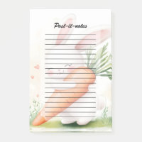 Lapin de printemps à l'aquarelle mignon Carotte