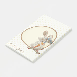 Post-it® Lapin mignon tenant une carotte avec des points Pe