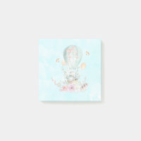 Lapin Whimsical Riding dans un ballon à air chaud